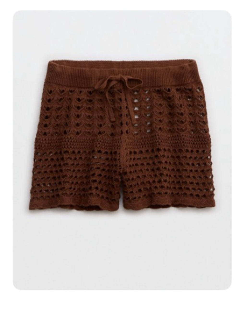 Aerie NWT Brown Crochet Knit Drawstring Women’s Shorts